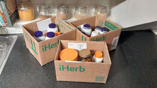 iHerb boxes for supplement storage iHerb boxes for supplement storage